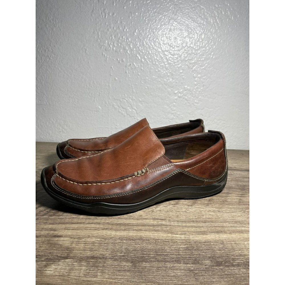COLE HAAN AIR MENS WALKING GENUINE LEATHER BROWN LOAFER SIZE 8 OR WOMEN 9.5